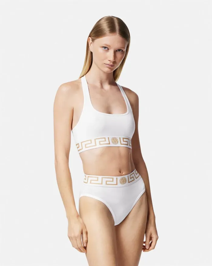 Versace Greca Border High Waist Briefs White Women Bras and Briefs Versace Greca Border High Waist Briefs White Women Bras and Briefs