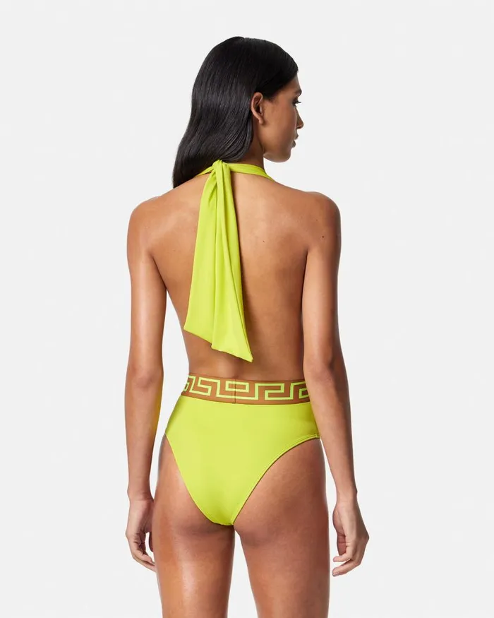 Versace Greca Border OnePiece Swimsuit Yellow Women Swimwear Versace Greca Border OnePiece Swimsuit Yellow Women Swimwear