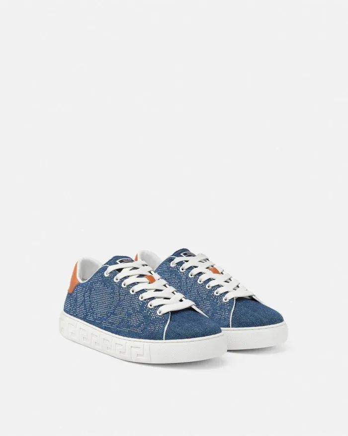 Versace Greca Sneakers Blue Men Sneakers Versace Greca Sneakers Blue Men Sneakers