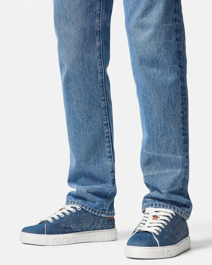 Versace Greca Sneakers Blue Men Sneakers Versace Greca Sneakers Blue Men Sneakers