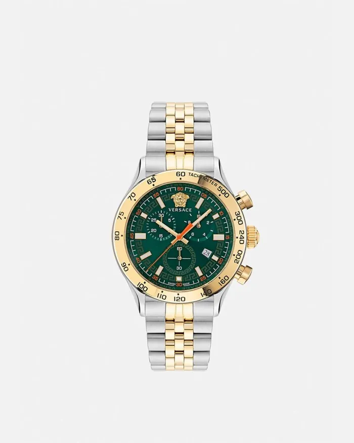 Versace Hellenyium Chrono Watch Gold Men Watches