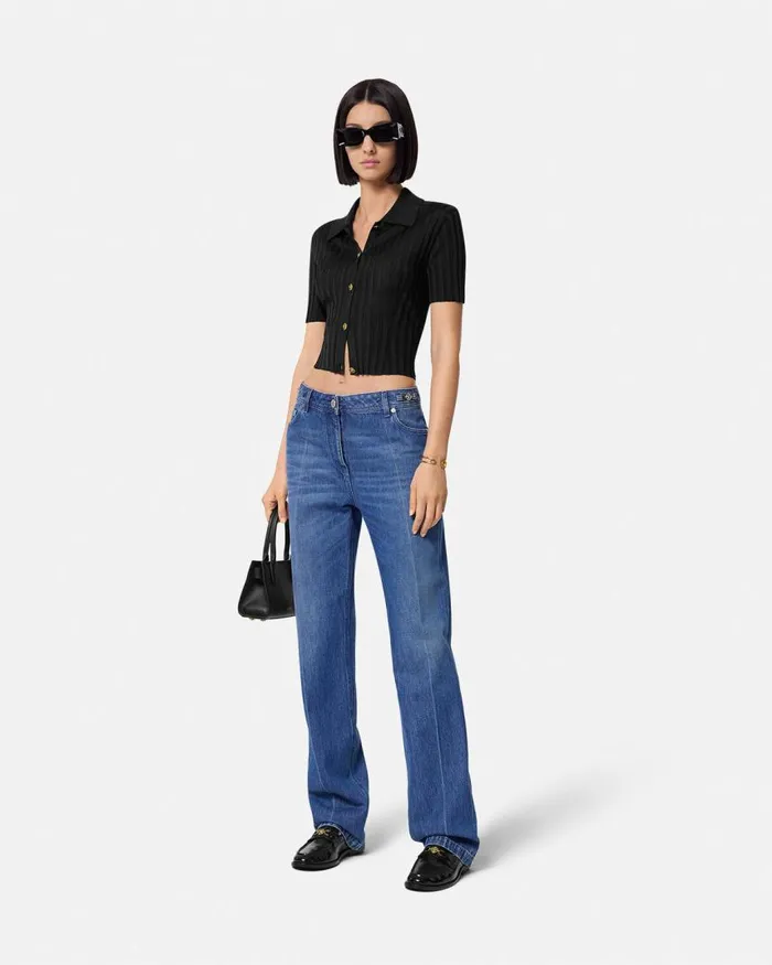 Versace Knit Shirt Black Women Knitwear Versace Knit Shirt Black Women Knitwear