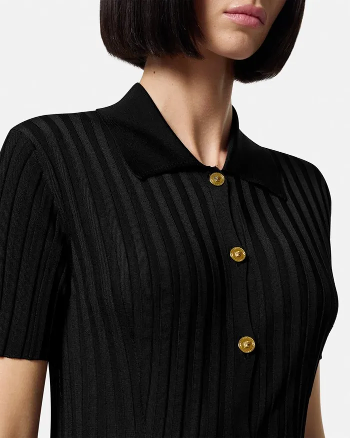 Versace Knit Shirt Black Women Knitwear Versace Knit Shirt Black Women Knitwear