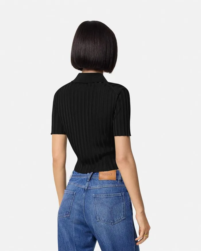 Versace Knit Shirt Black Women Knitwear Versace Knit Shirt Black Women Knitwear
