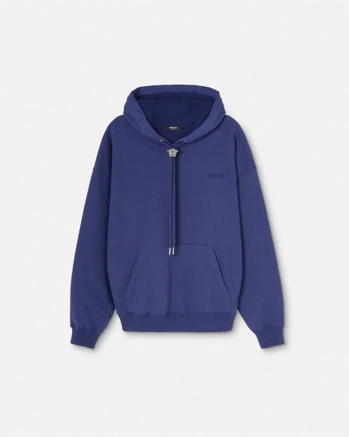 Versace La Medusa Hoodie Blue Men Sweatshirts