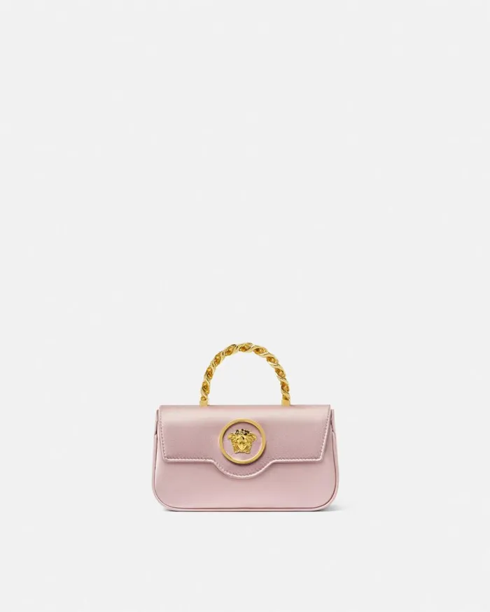 Versace La Medusa Satin Mini Bag Light Pink Women Top Handle