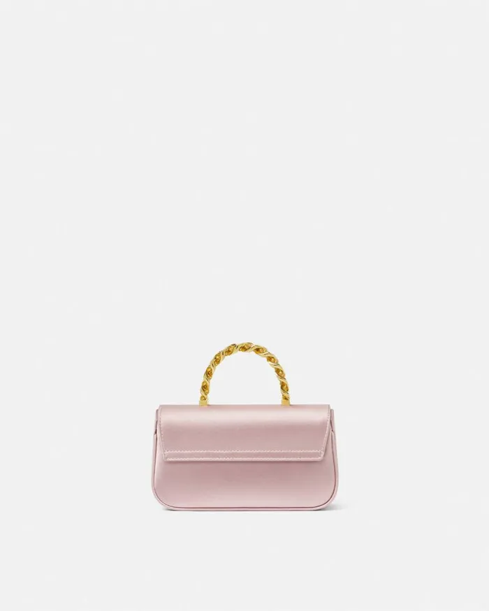 Versace La Medusa Satin Mini Bag Light Pink Women Top Handle Versace La Medusa Satin Mini Bag Light Pink Women Top Handle
