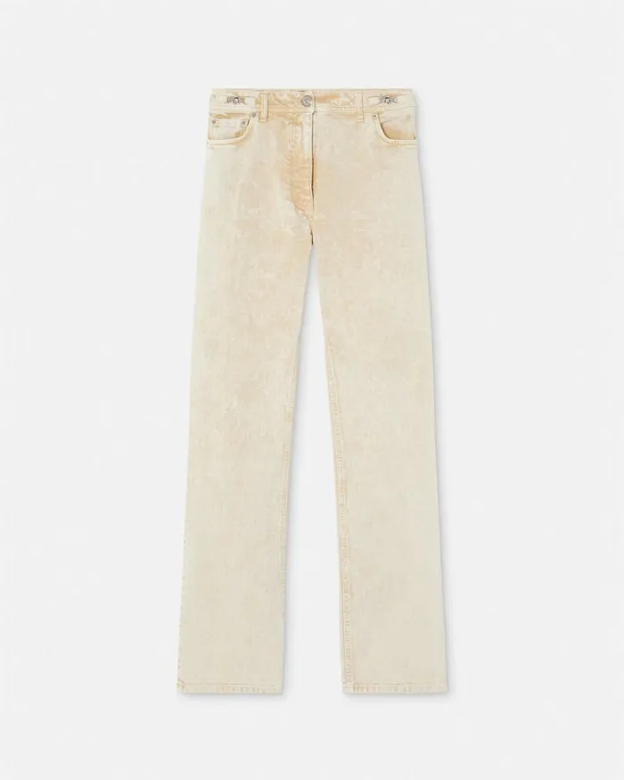 Versace Medusa 03995 Boyfriend Jeans Beige Women Pants and Shorts