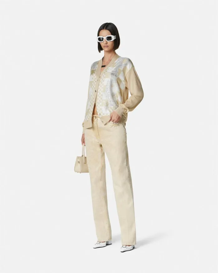 Versace Medusa 03995 Boyfriend Jeans Beige Women Pants and Shorts Versace Medusa 03995 Boyfriend Jeans Beige Women Pants and Shorts