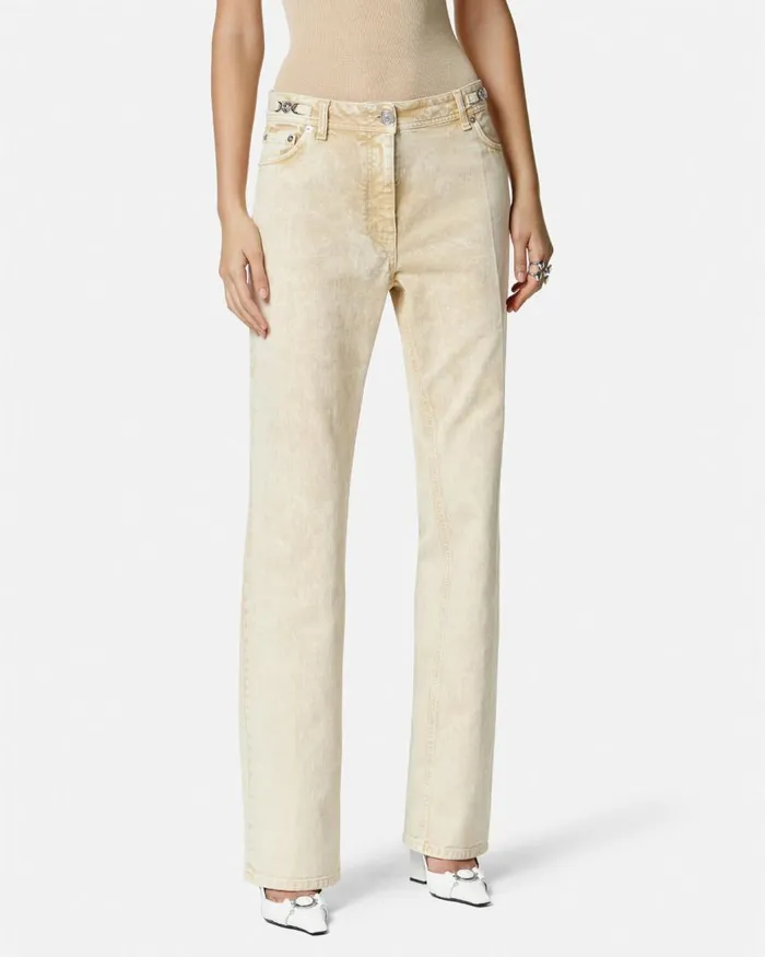Versace Medusa 03995 Boyfriend Jeans Beige Women Pants and Shorts Versace Medusa 03995 Boyfriend Jeans Beige Women Pants and Shorts
