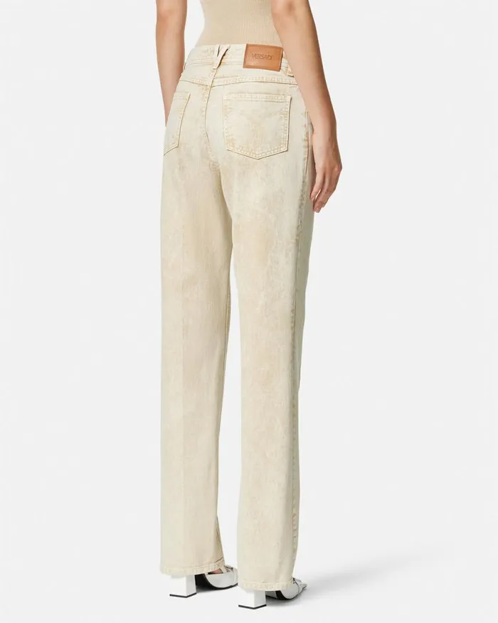 Versace Medusa 03995 Boyfriend Jeans Beige Women Pants and Shorts Versace Medusa 03995 Boyfriend Jeans Beige Women Pants and Shorts