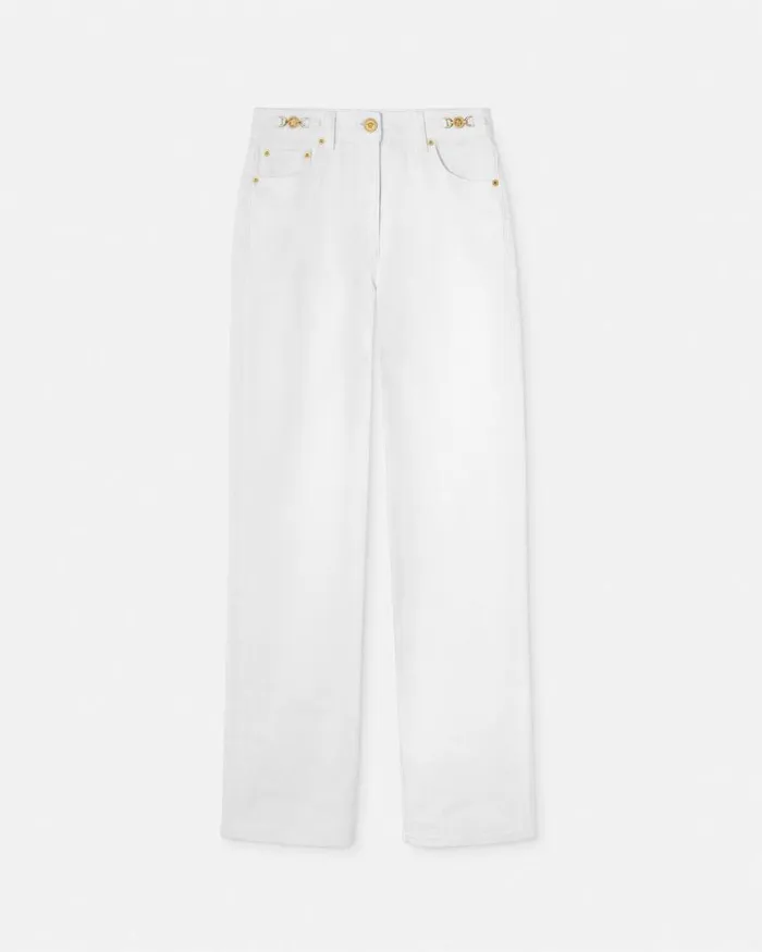 Versace Medusa 03995 RegularFit Jeans White Women Denim