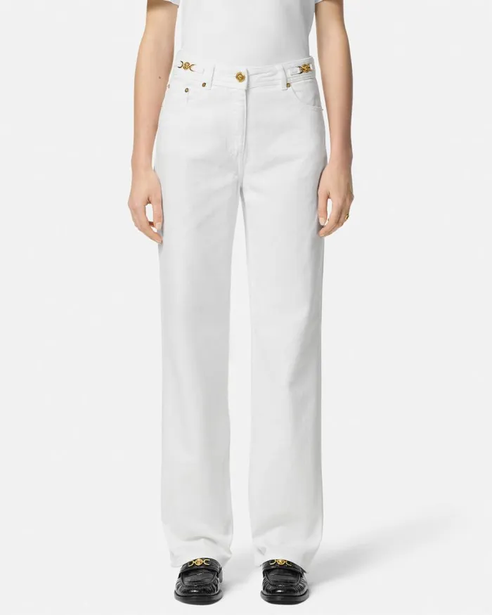 Versace Medusa 03995 RegularFit Jeans White Women Denim Versace Medusa 03995 RegularFit Jeans White Women Denim