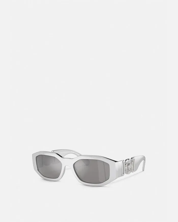 Versace Medusa Biggie Chrome Sunglasses Silver WomenMen Sunglasses