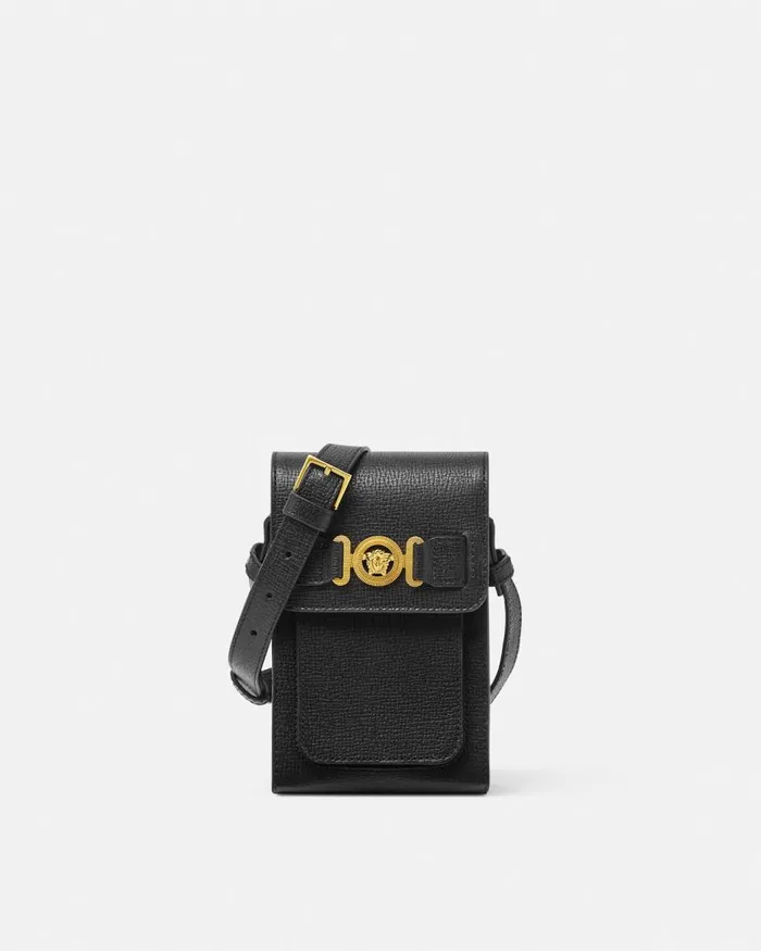 Versace Medusa Biggie Crossbody Bag Blackgold Men Medusa Biggie