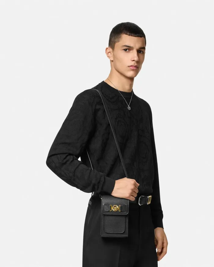 Versace Medusa Biggie Crossbody Bag Blackgold Men Medusa Biggie Versace Medusa Biggie Crossbody Bag Blackgold Men Medusa Biggie