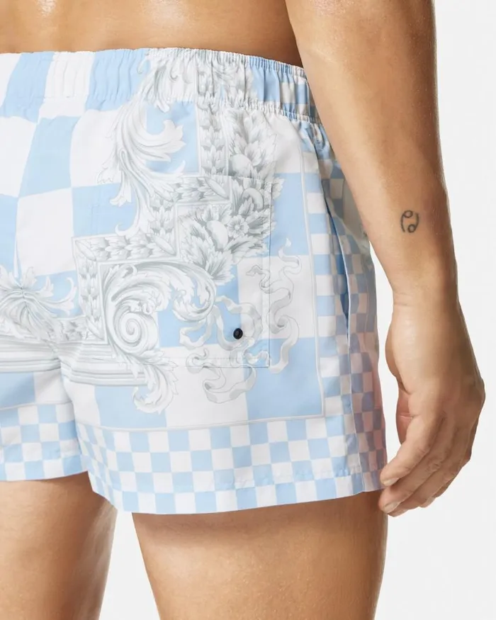 Versace Medusa Contrasto Swim Shorts Blueprint Men Swimwear Versace Medusa Contrasto Swim Shorts Blueprint Men Swimwear