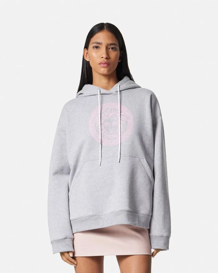 Versace Medusa Hoodie Gray Women TShirts and Sweatshirts Versace Medusa Hoodie Gray Women TShirts and Sweatshirts