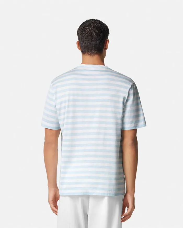 Versace Nautical Stripe TShirt Light Blue Men TShirts and Polos Versace Nautical Stripe TShirt Light Blue Men TShirts and Polos
