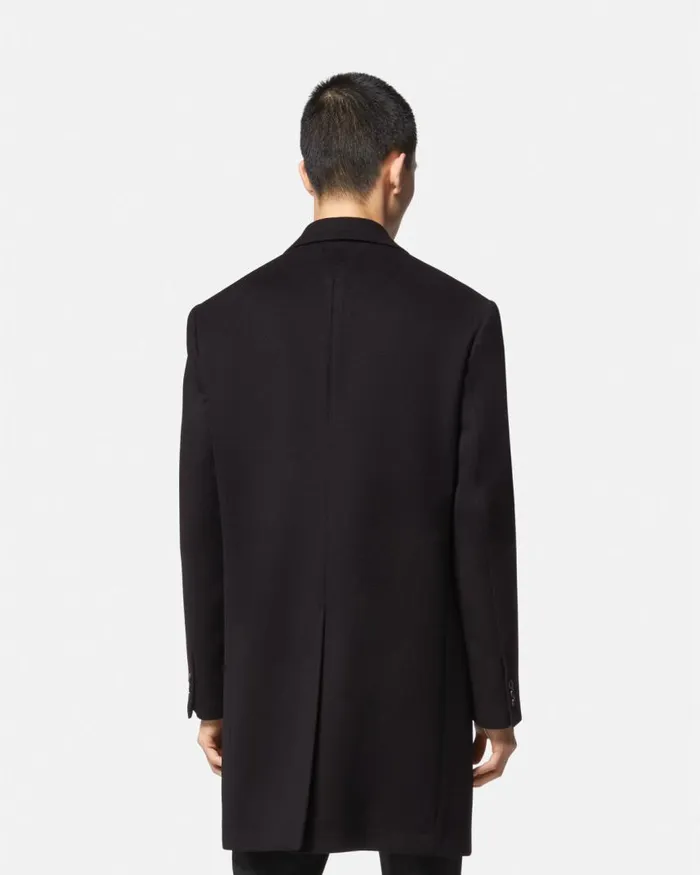 Versace SingleBreasted Coat Black Men Jackets and Coats Versace SingleBreasted Coat Black Men Jackets and Coats