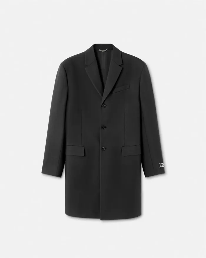 Versace Tailored SingleBreasted Coat Black Men Jackets and Coats