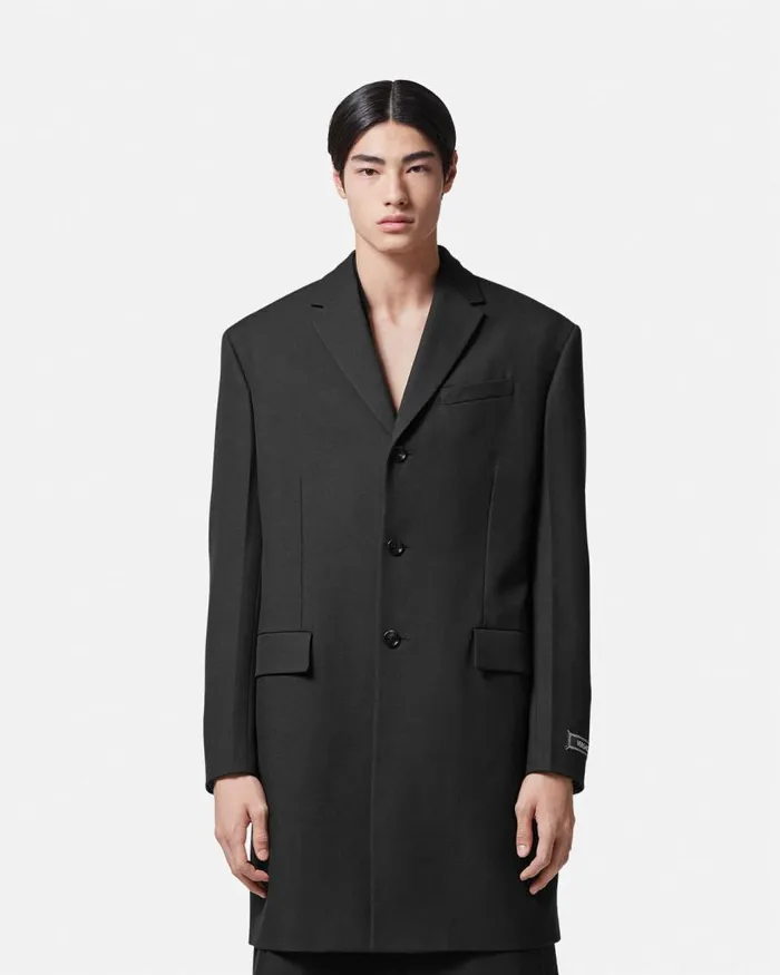 Versace Tailored SingleBreasted Coat Black Men Jackets and Coats Versace Tailored SingleBreasted Coat Black Men Jackets and Coats