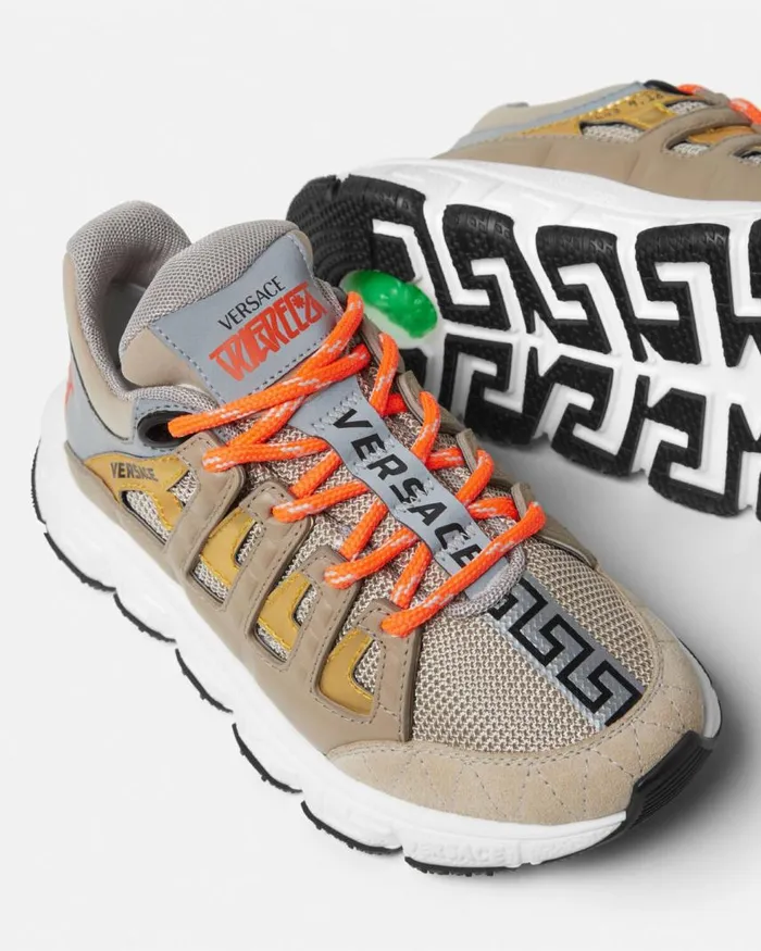 Versace Trigreca Kids Sneakers Beige Children Shoes Versace Trigreca Kids Sneakers Beige Children Shoes