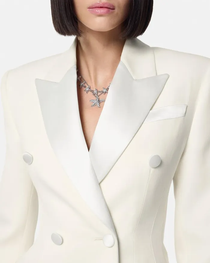 Versace Tuxedo Hourglass Blazer White Women Blazer and Jackets Versace Tuxedo Hourglass Blazer White Women Blazer and Jackets
