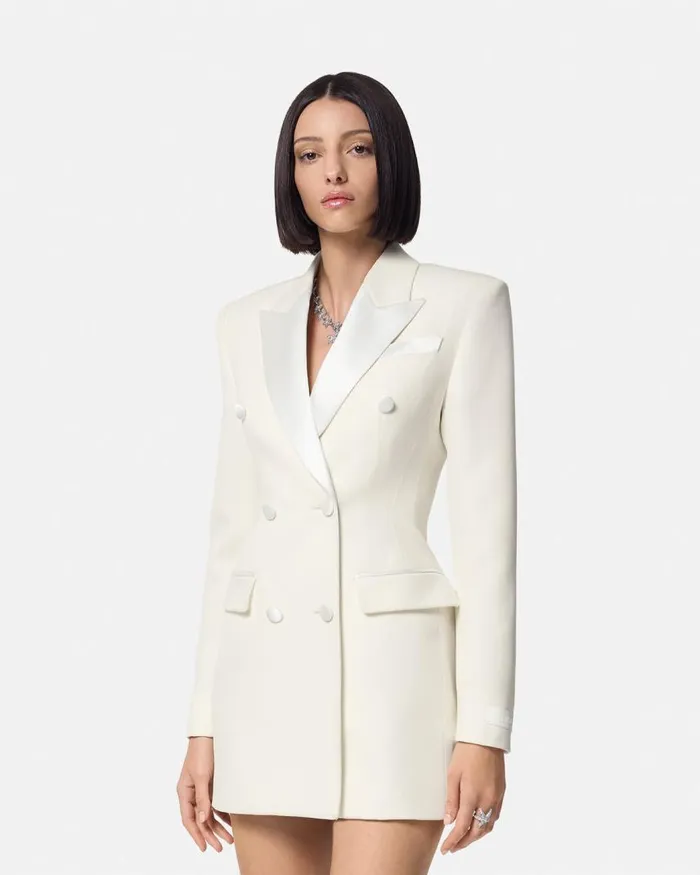 Versace Tuxedo Hourglass Blazer White Women Blazer and Jackets Versace Tuxedo Hourglass Blazer White Women Blazer and Jackets