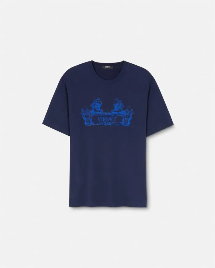Versace Versace Cartouche Tshirt Blue Men TShirts and Polos