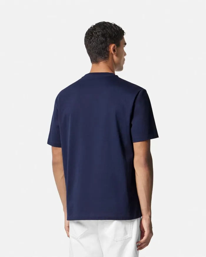 Versace Versace Cartouche Tshirt Blue Men TShirts and Polos Versace Versace Cartouche Tshirt Blue Men TShirts and Polos