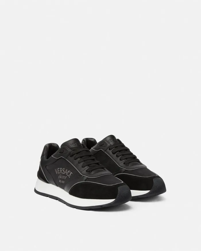 Versace Versace Milano Runner Sneakers Black Men Sneakers Versace Versace Milano Runner Sneakers Black Men Sneakers