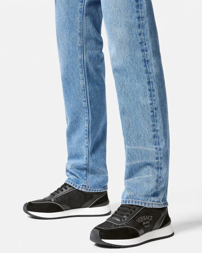 Versace Versace Milano Runner Sneakers Black Men Sneakers Versace Versace Milano Runner Sneakers Black Men Sneakers
