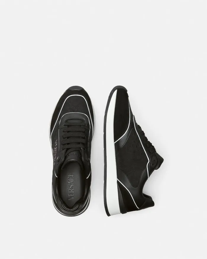 Versace Versace Milano Runner Sneakers Black Men Sneakers Versace Versace Milano Runner Sneakers Black Men Sneakers