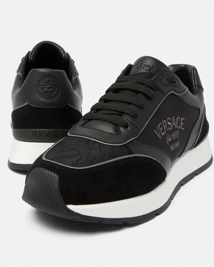 Versace Versace Milano Runner Sneakers Black Men Sneakers Versace Versace Milano Runner Sneakers Black Men Sneakers