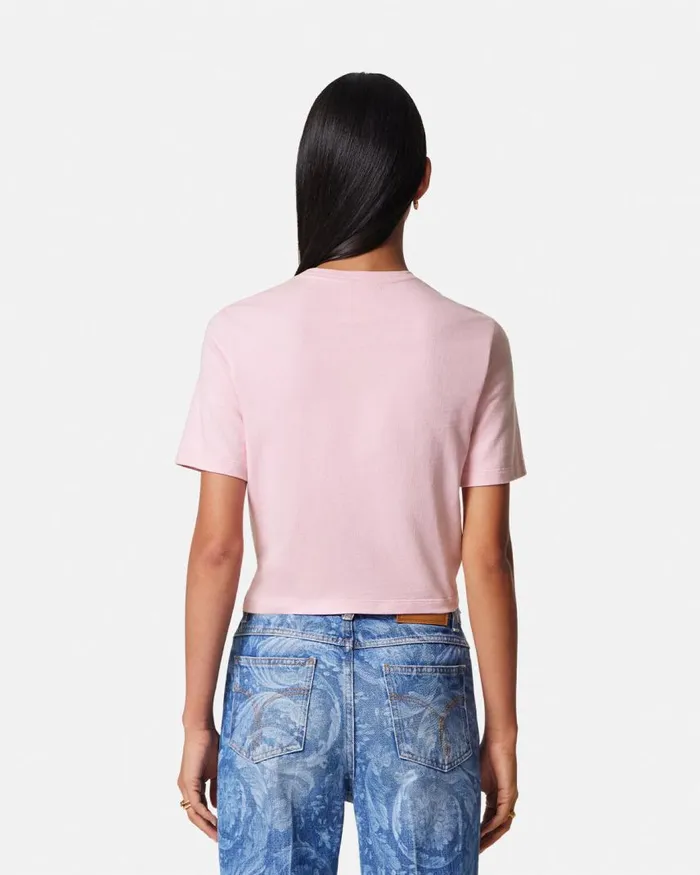 Versace Versace Milano Stamp Crop TShirt Light Pink Women TShirts and Sweatshirts Versace Versace Milano Stamp Crop TShirt Light Pink Women TShirts and Sweatshirts
