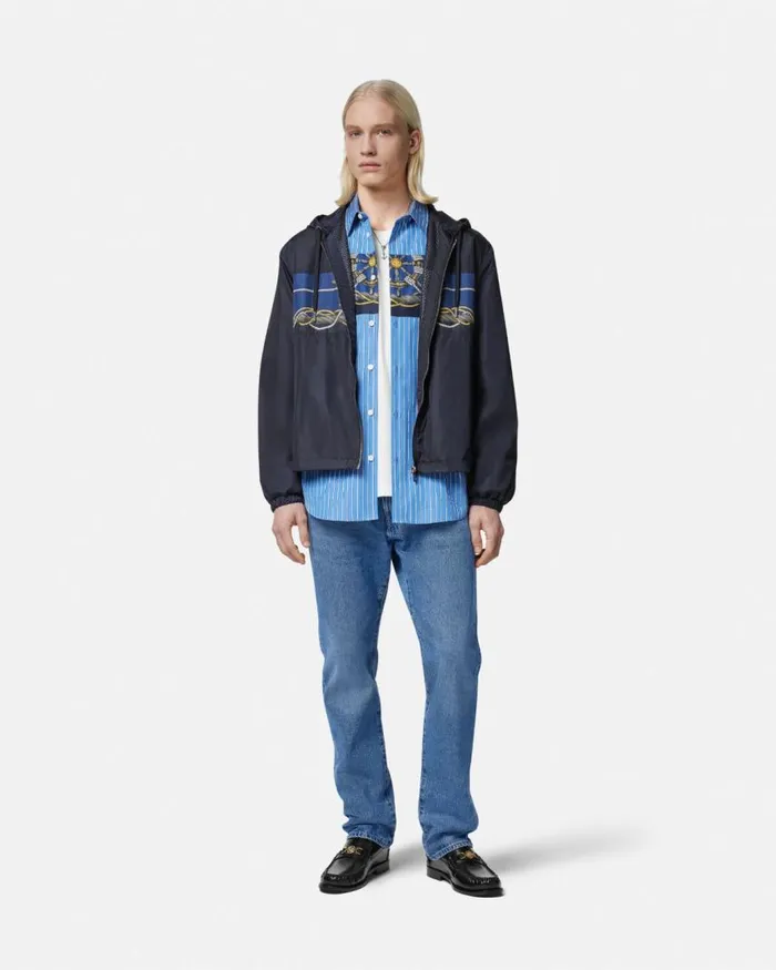 Versace Versace Nautical Striped Shirt Blueprint Men Shirts Versace Versace Nautical Striped Shirt Blueprint Men Shirts
