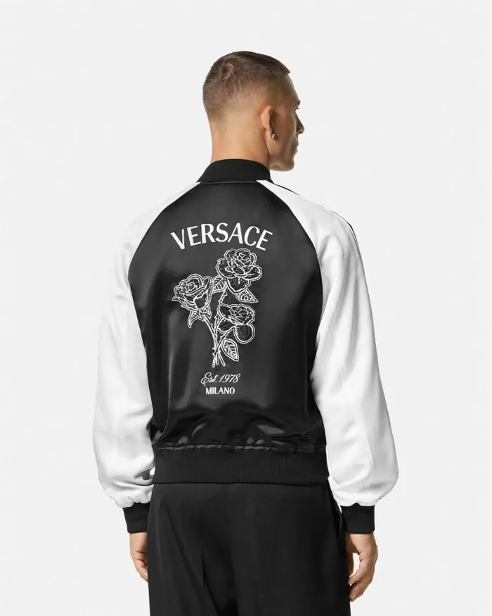 Versace Versace Roses Bomber Jacket Black Men Jackets and Coats Versace Versace Roses Bomber Jacket Black Men Jackets and Coats