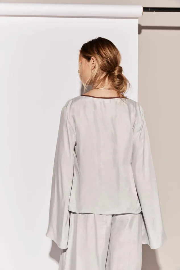 VRG GRL Long Sleeve Moonscapes Top Powder Blue 8211 Women VRG GRL Long Sleeve Moonscapes Top Powder Blue 8211 Women