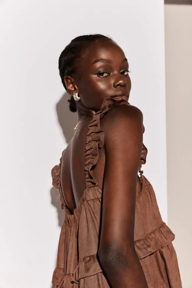 VRG GRL MidiMaxi Dresses Rossana Linen Maxi Dress Chocolate 8211 Women VRG GRL MidiMaxi Dresses Rossana Linen Maxi Dress Chocolate 8211 Women