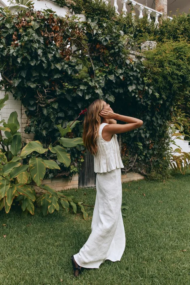 VRG GRL Skirts Ena Linen Bias Cut Maxi Skirt White 8211 Women VRG GRL Skirts Ena Linen Bias Cut Maxi Skirt White 8211 Women