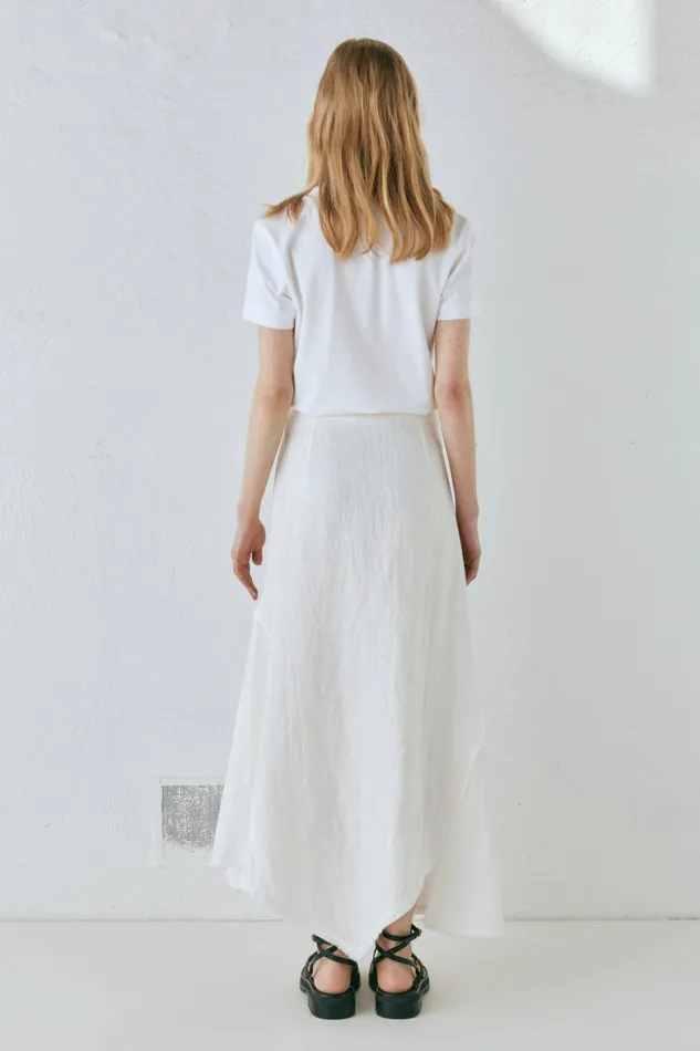 VRG GRL Skirts Mabel Linen Midi Skirt White 8211 Women VRG GRL Skirts Mabel Linen Midi Skirt White 8211 Women