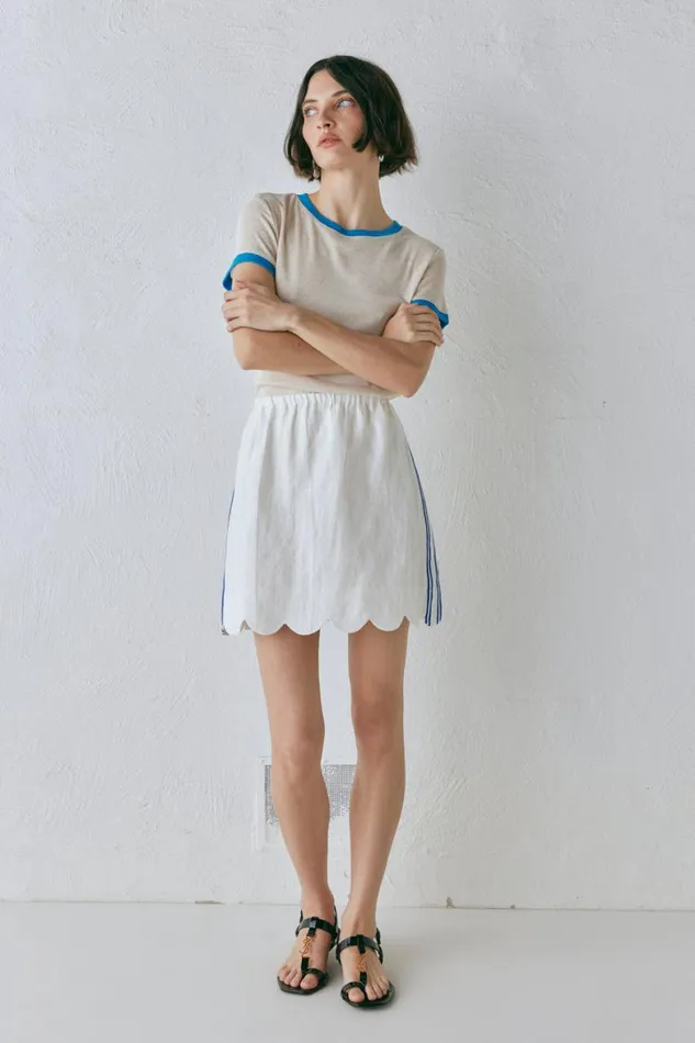 VRG GRL Skirts Nature Of Art Linen Mini Skirt Vienna 8211 Women