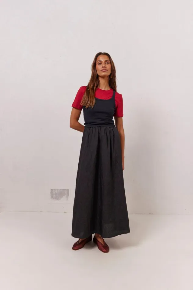 VRG GRL Skirts Solara Midi Skirt Black 8211 Women VRG GRL Skirts Solara Midi Skirt Black 8211 Women