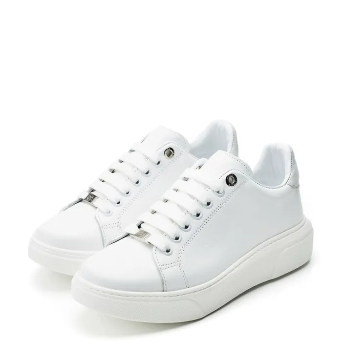 Wedge Trainers Women Moda In Pelle Brynn White Leather