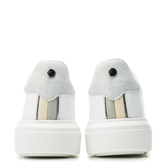 Wedge Trainers Women Moda In Pelle Brynn White Leather