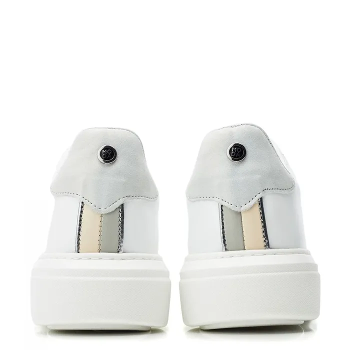 Wedge Trainers Women Moda In Pelle Brynn White Leather