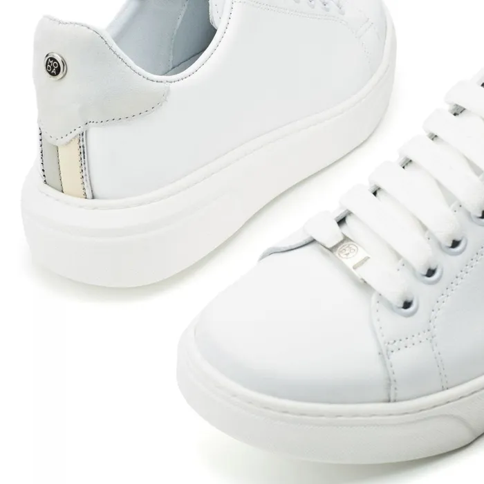 Wedge Trainers Women Moda In Pelle Brynn White Leather