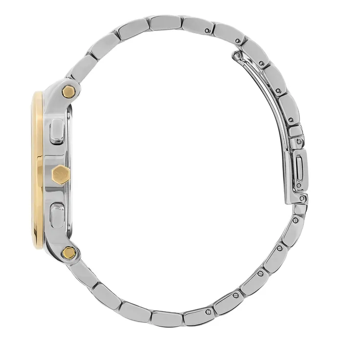 White Dial Watches Olivia Burton Women 38mm MultiFunction Metallic White and Two Tone Bracelet Watch
