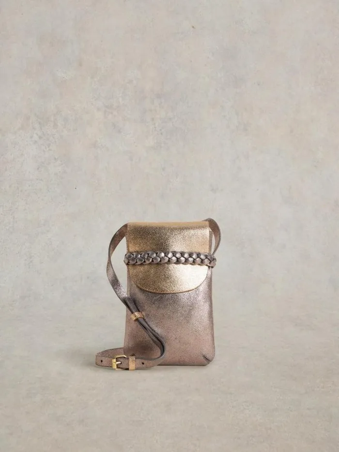 White Stuff Bags Women Clemmy Leather Phone Bag Coloured Metallic